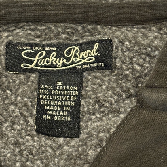 Lucky Brand Black Hoodie with Purple Embroidered Logo Graphic - Picture 5 of 5